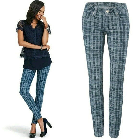 CAbi Denim - Cabi 3047 Grid Skinny Jeans blue gray 4  small